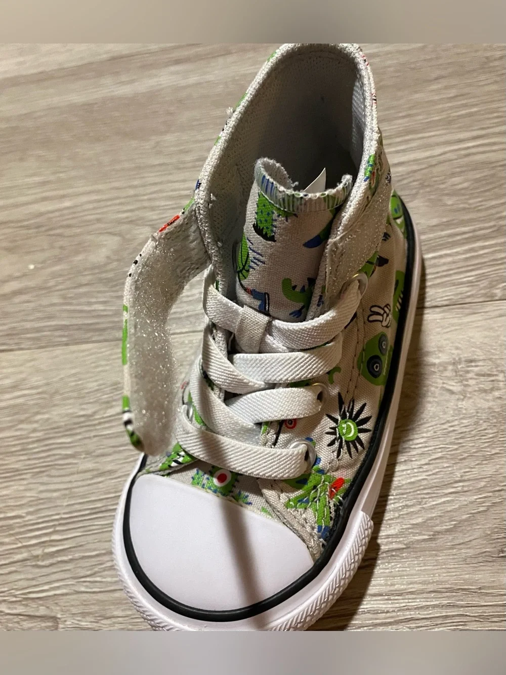 Converse High Tops ~ Infants Size 6 ~ Grey with Green Monsters
